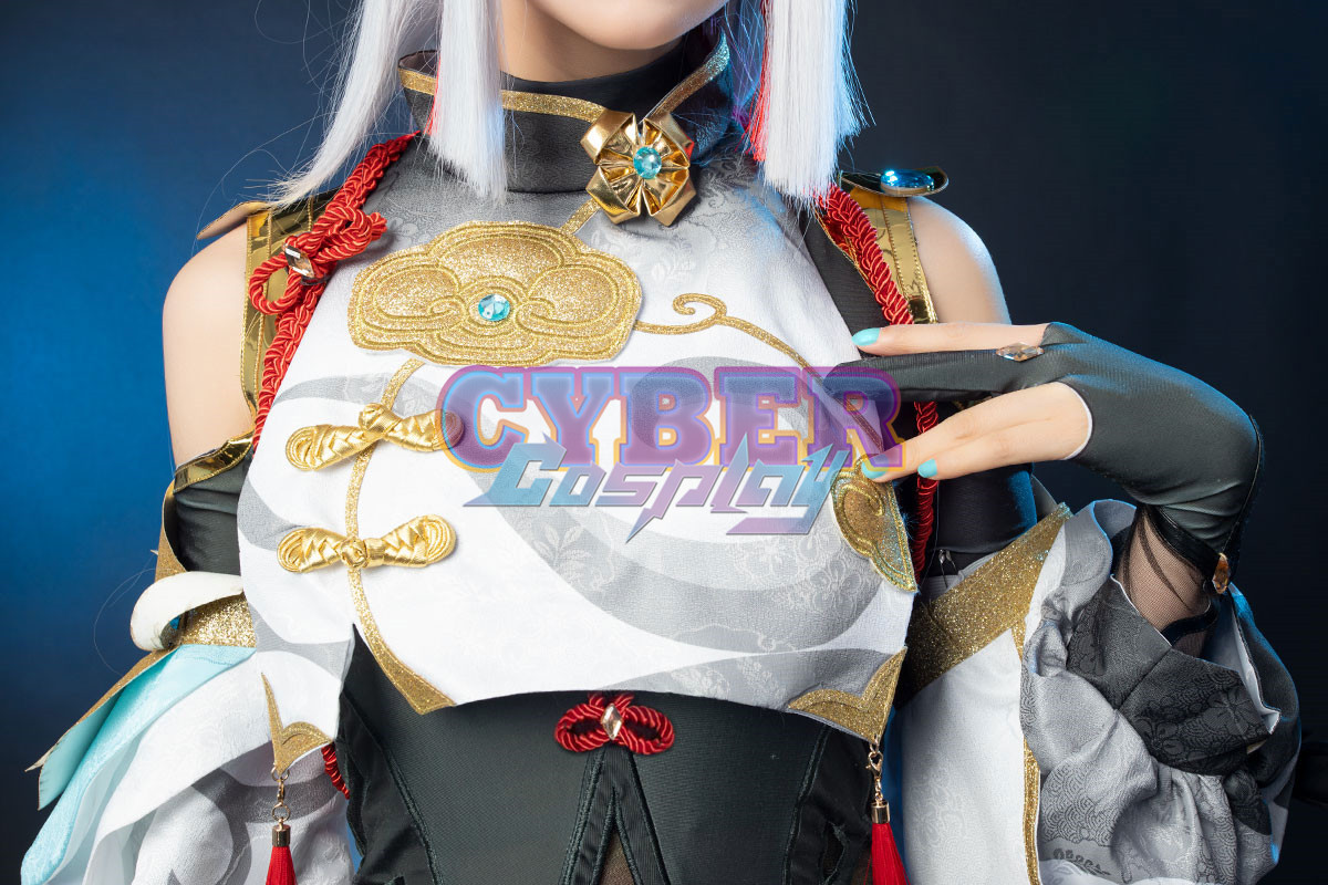 Game Genshin Impact Shenhe Cosplay Costume Jacquard Version C00907