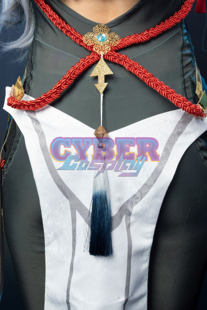 Game Genshin Impact Shenhe Cosplay Costume Jacquard Version C00907