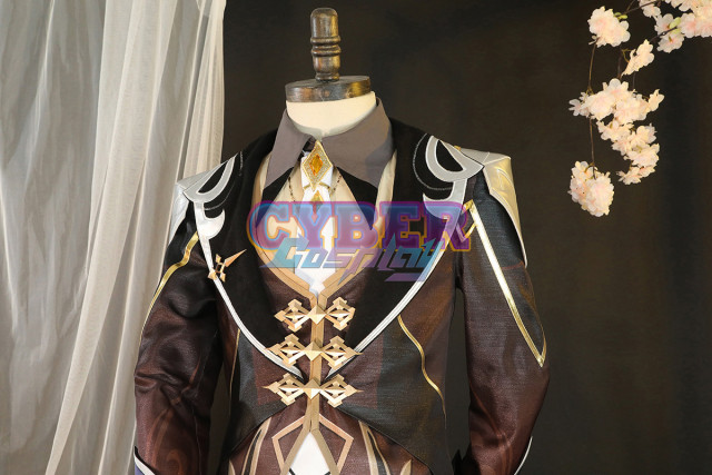 Game Genshin Impact Liyue Harbor Lapis Dei Zhongli Cosplay Costume Sands Satin Version C02946