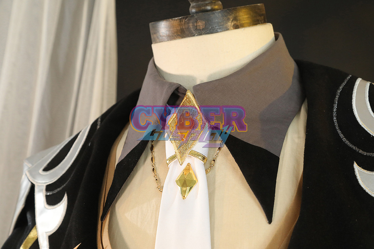 Game Genshin Impact Liyue Harbor Lapis Dei Zhongli Cosplay Costume Sands Satin Version C02946