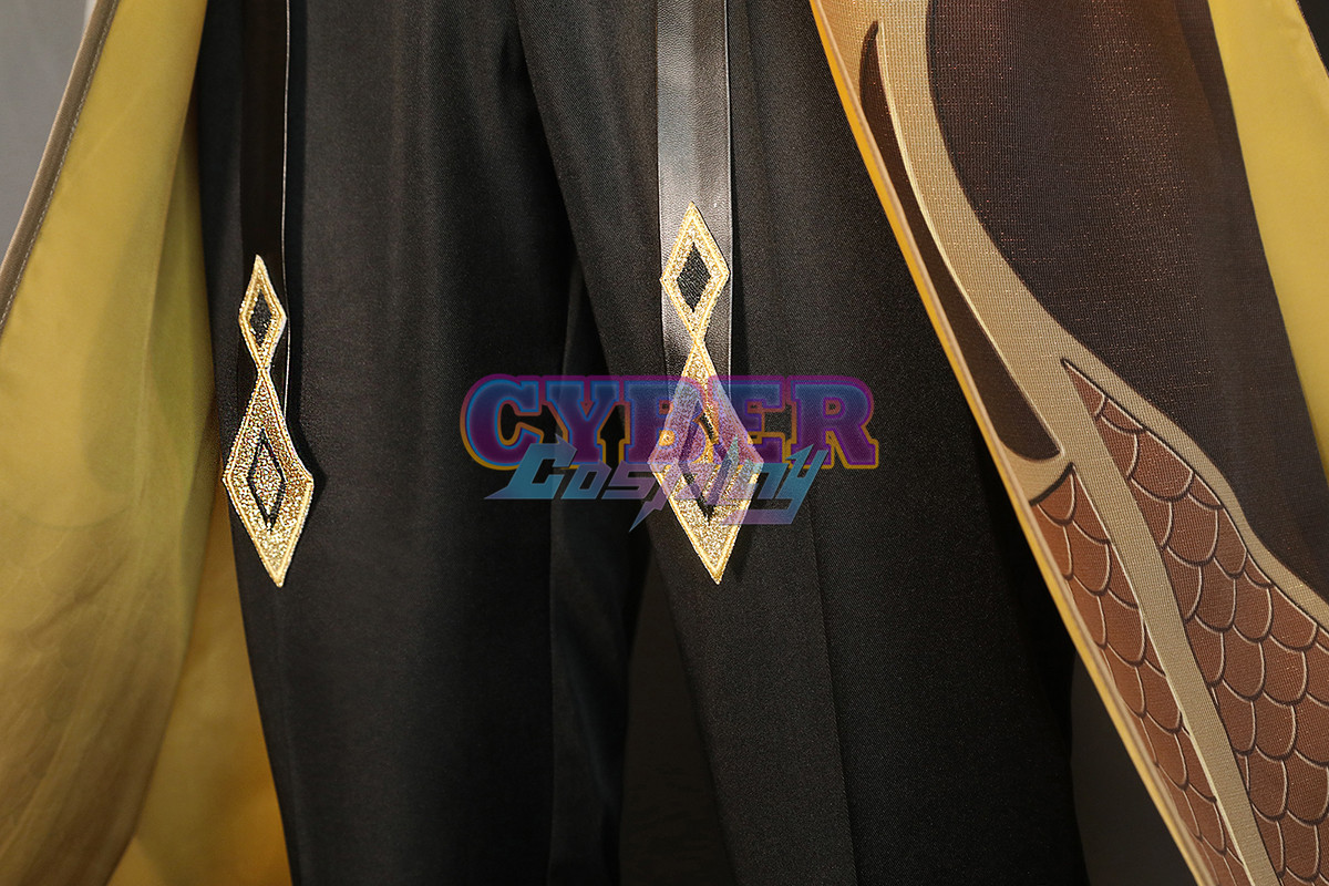Game Genshin Impact Liyue Harbor Lapis Dei Zhongli Cosplay Costume Sands Satin Version C02946