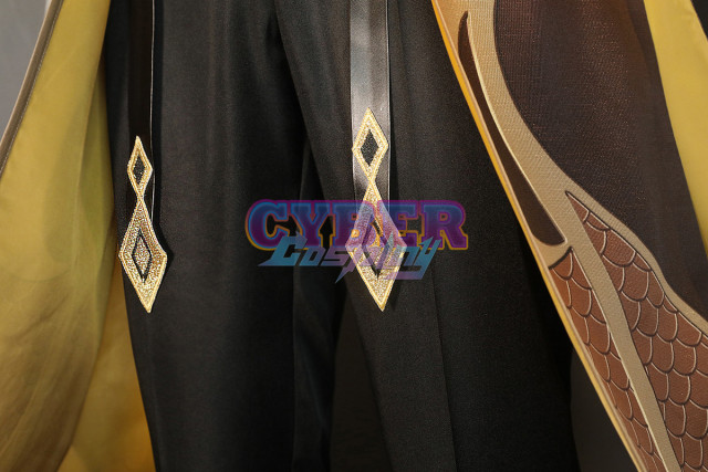 Game Genshin Impact Liyue Harbor Lapis Dei Zhongli Cosplay Costume Sands Satin Version C02946