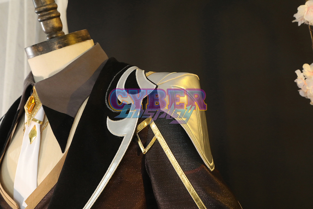 Game Genshin Impact Liyue Harbor Lapis Dei Zhongli Cosplay Costume Sands Satin Version C02946