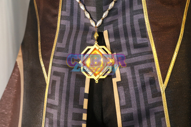 Game Genshin Impact Liyue Harbor Lapis Dei Zhongli Cosplay Costume Sands Satin Version C02946