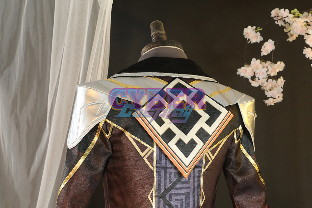 Game Genshin Impact Liyue Harbor Lapis Dei Zhongli Cosplay Costume Sands Satin Version C02946