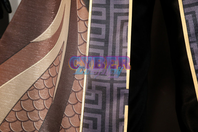 Game Genshin Impact Liyue Harbor Lapis Dei Zhongli Cosplay Costume Sands Satin Version C02946