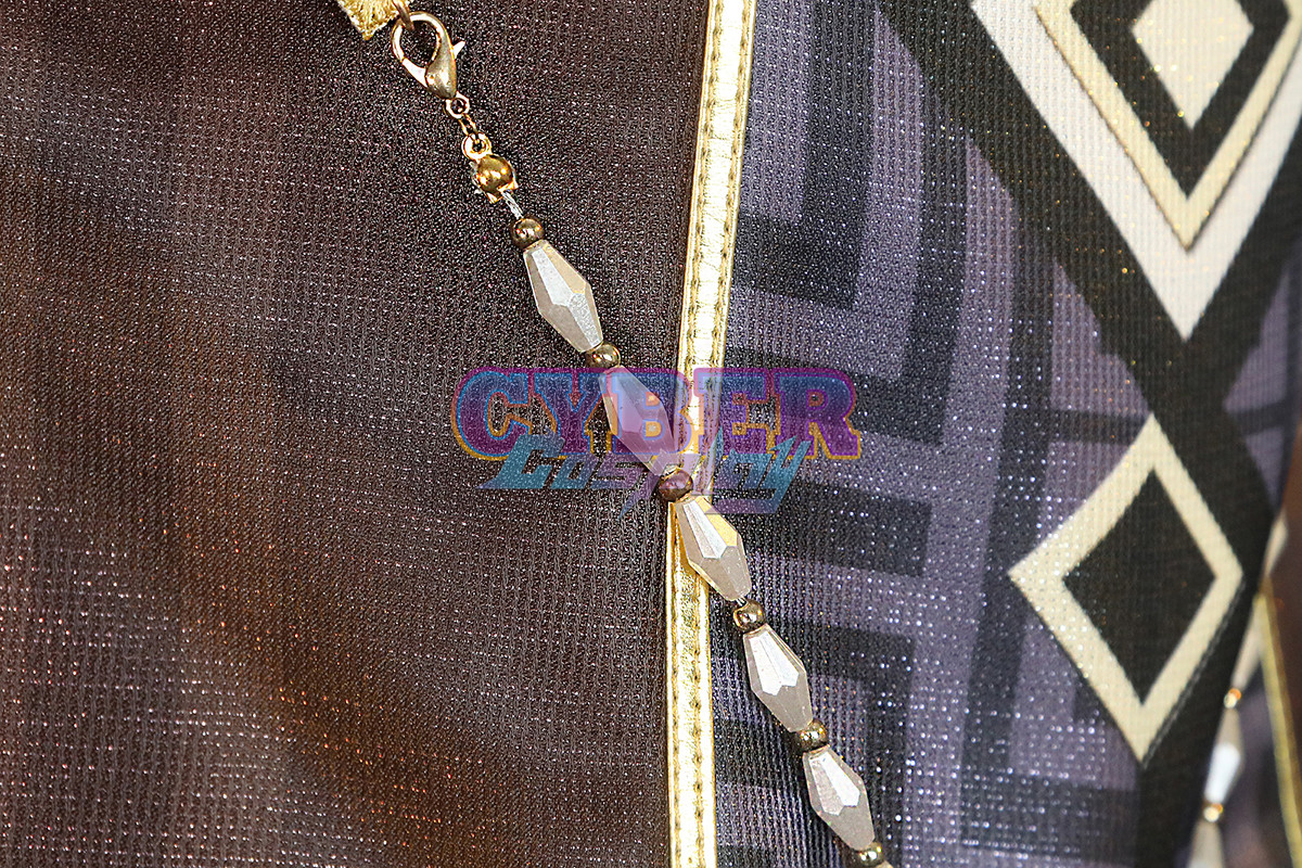 Game Genshin Impact Liyue Harbor Lapis Dei Zhongli Cosplay Costume Sands Satin Version C02946