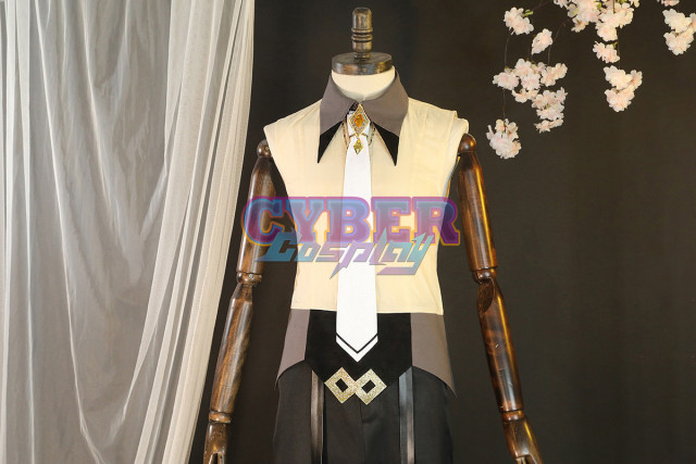 Game Genshin Impact Liyue Harbor Lapis Dei Zhongli Cosplay Costume Sands Satin Version C02946