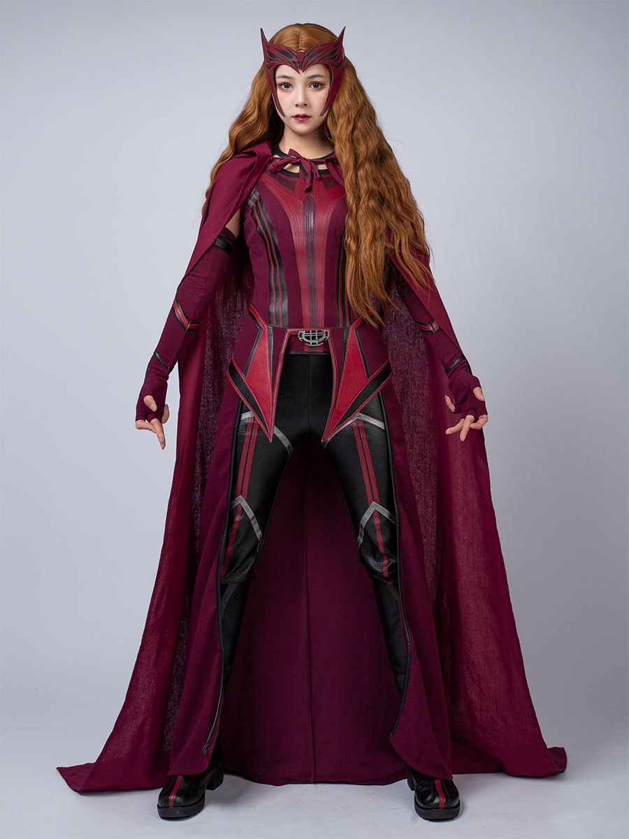 New Show Wanda Vision Scarlet Witch Wanda Finale Cosplay Costume C00296 Knit  Version