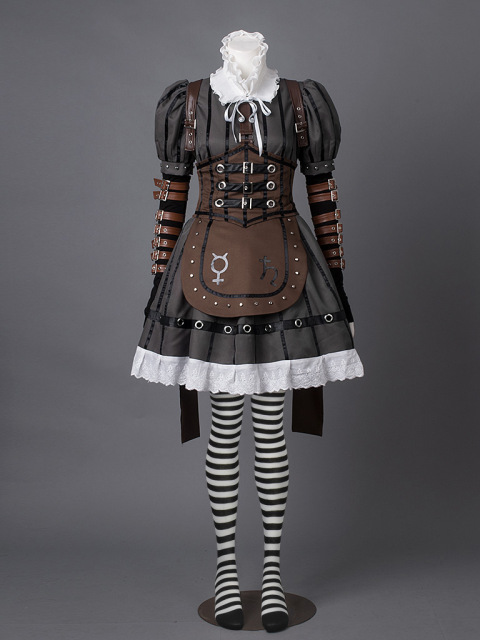 Alice: Madness Returns Alice Steamdress Cosplay Costumes mp000200
