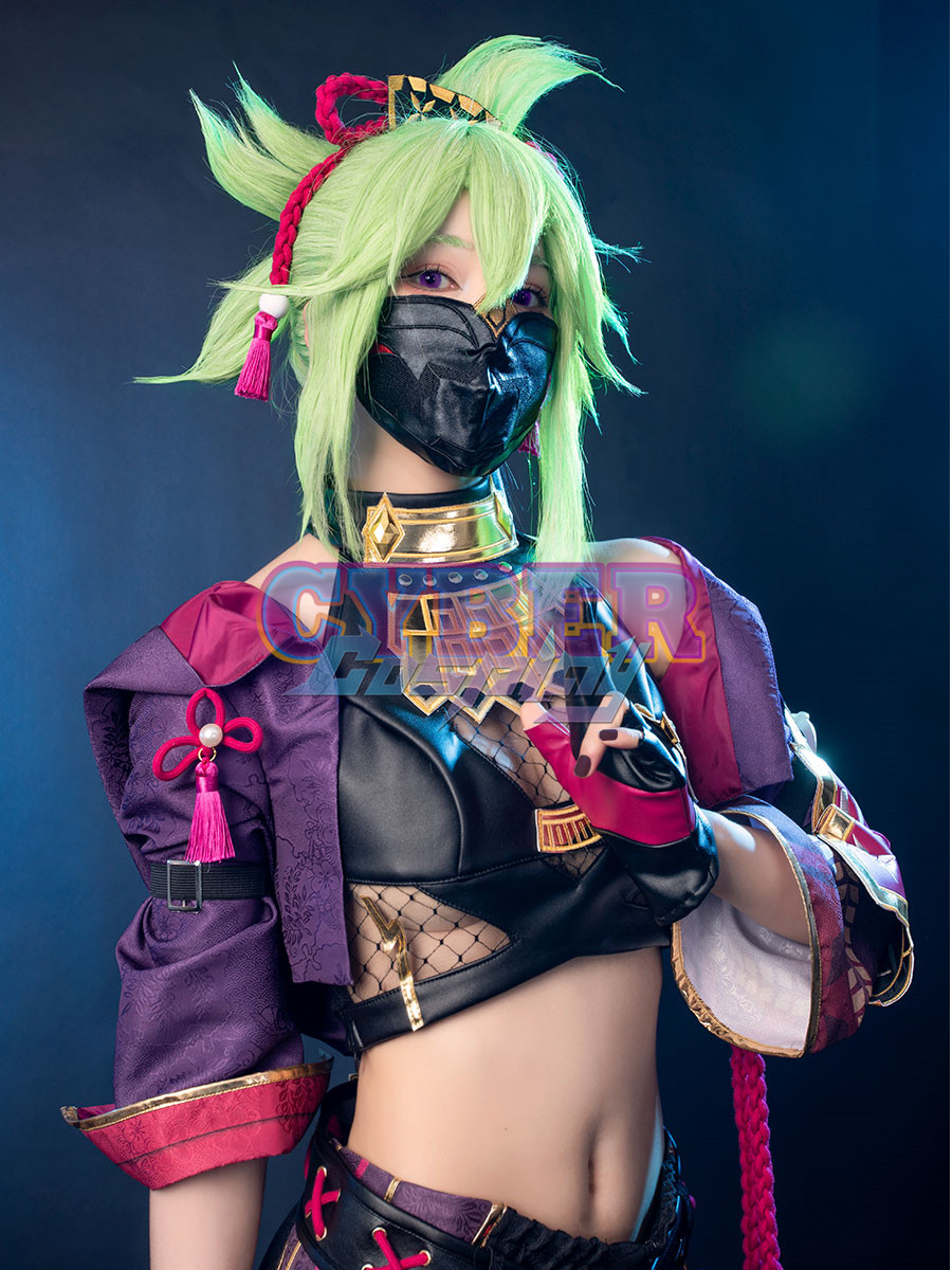 Genshin Impact Kuki Shinobu Cosplay Costume Jacquard Version C02058