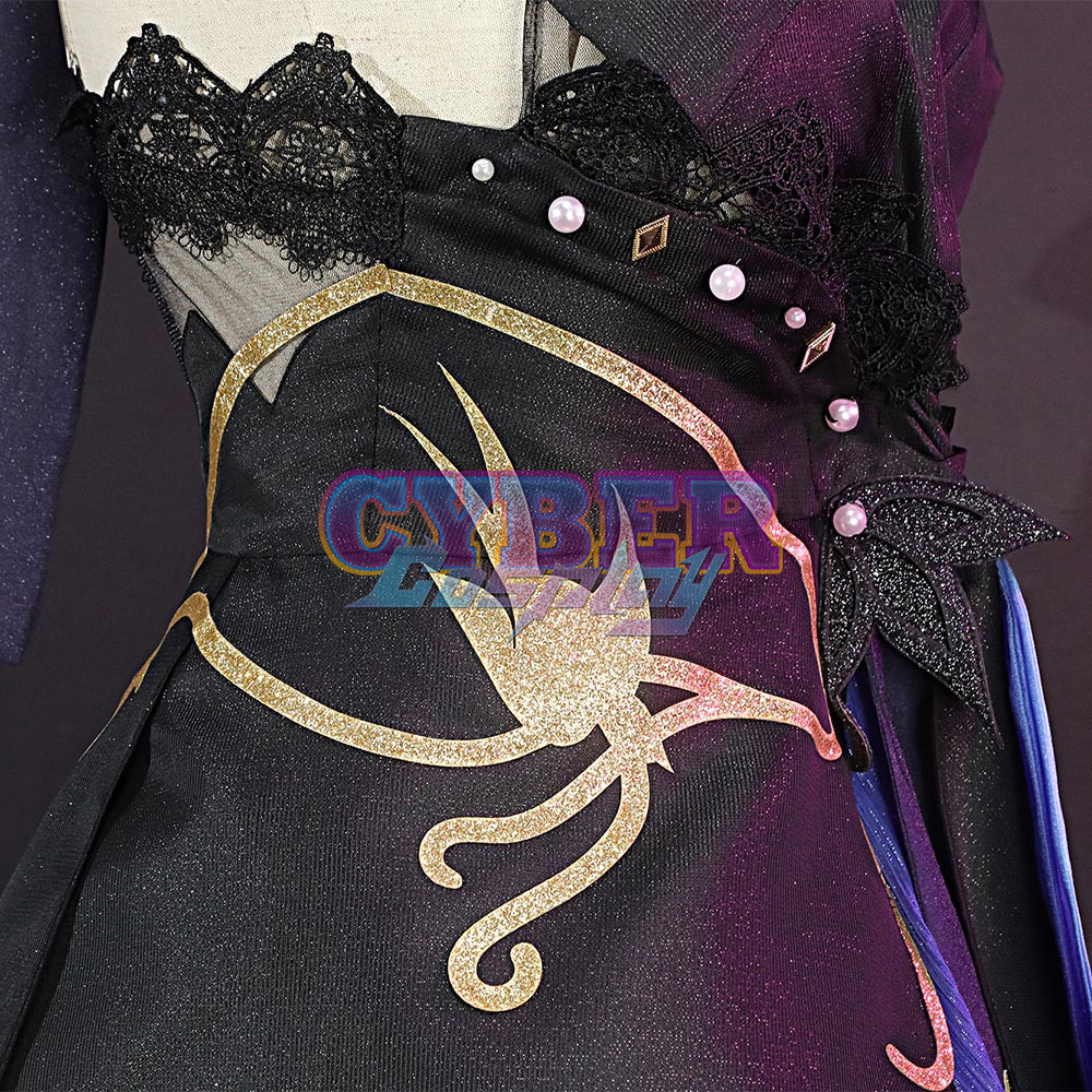 Genshin Impact Keqing Opulent Splendor Skin Cosplay Costume C00909