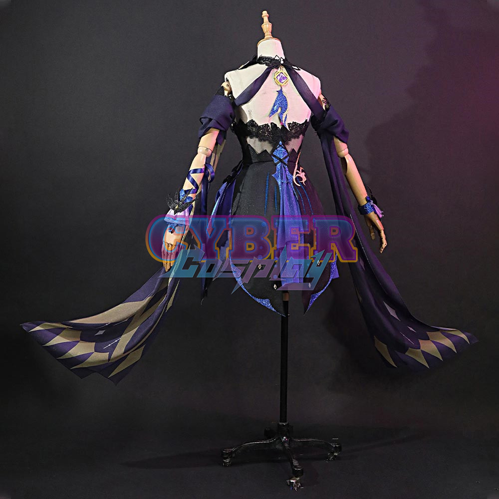 Genshin Impact Keqing Opulent Splendor Skin Cosplay Costume C00909