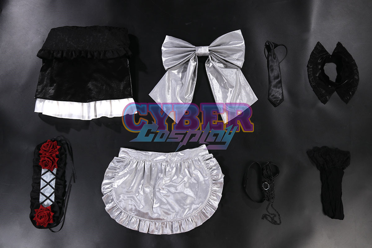 My Dress-Up Darling Kitagawa Marin Black Lobelia Maid Outfit Cosplay Costume C02873