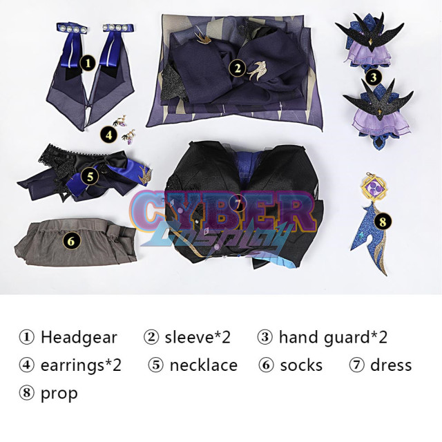 Genshin Impact Keqing Opulent Splendor Skin Cosplay Costume C00909