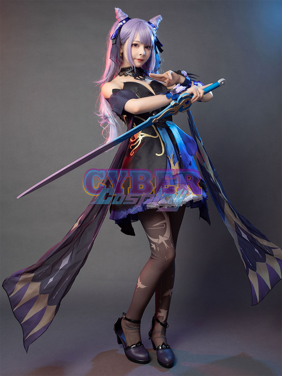 Genshin Impact Keqing Opulent Splendor Skin Cosplay Costume C00909