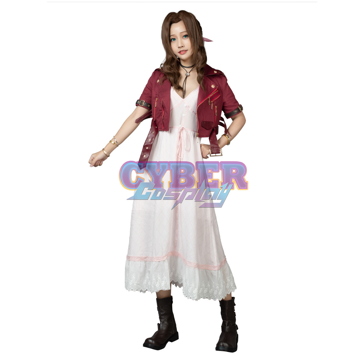 Final FantasyVII FF7 - Aerith Gainsborough Cosplay Costume mp005508