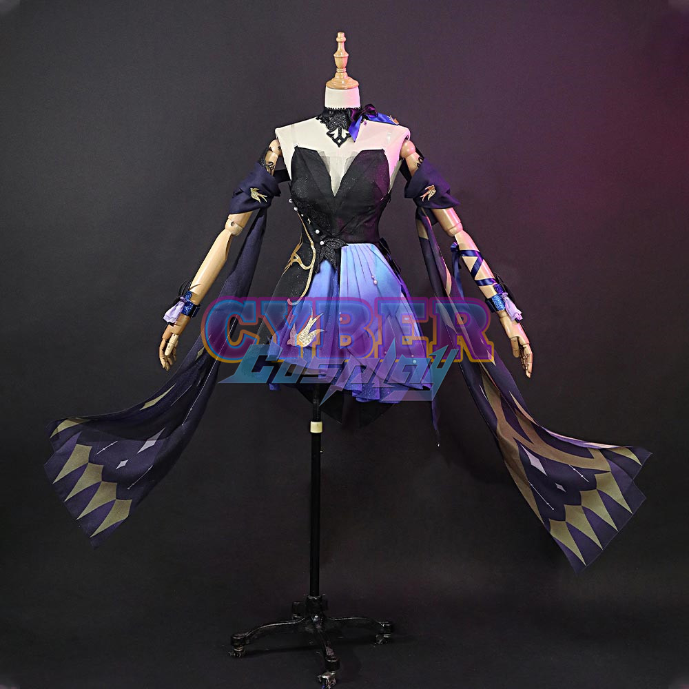 Genshin Impact Keqing Opulent Splendor Skin Cosplay Costume C00909