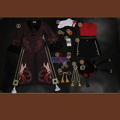 Game Genshin Impact Hu Tao Cosplay Costume Jacquard Version C02934