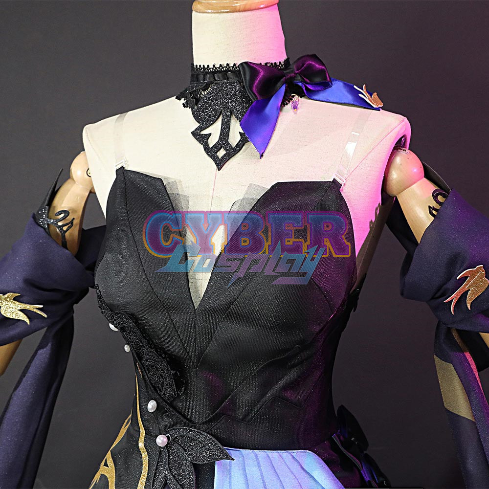 Genshin Impact Keqing Opulent Splendor Skin Cosplay Costume C00909