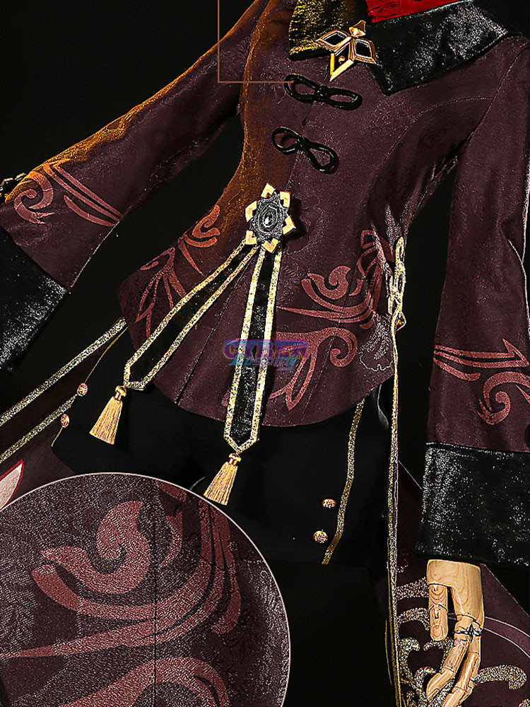 Game Genshin Impact Hu Tao Cosplay Costume Jacquard Version C02934