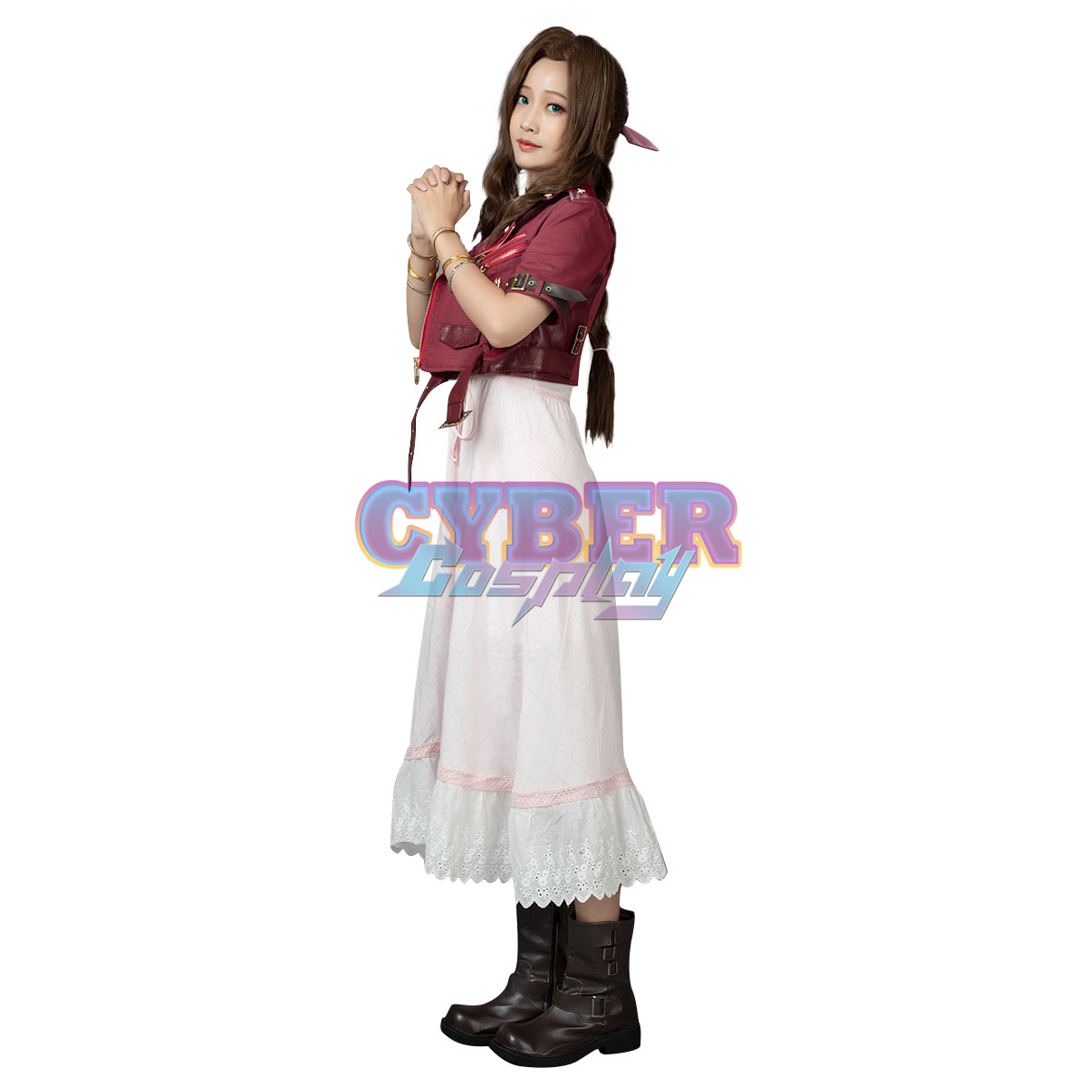 Final FantasyVII FF7 - Aerith Gainsborough Cosplay Costume mp005508