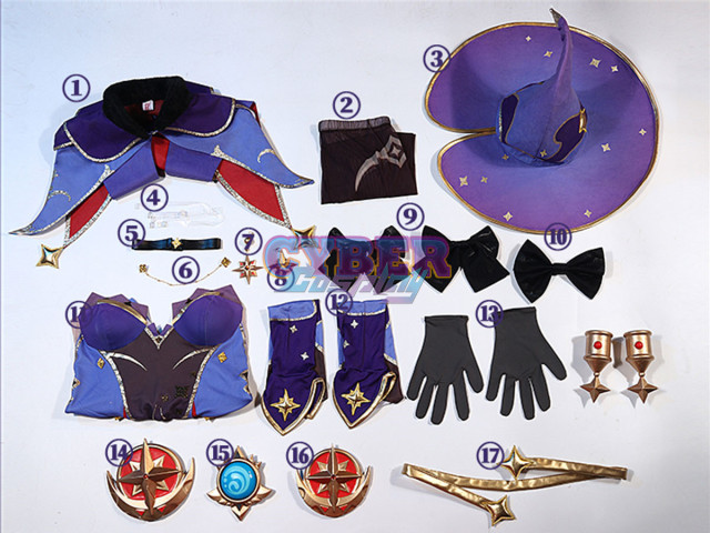 Genshin Impact Mona Cosplay Costume Upgraded Version C02890