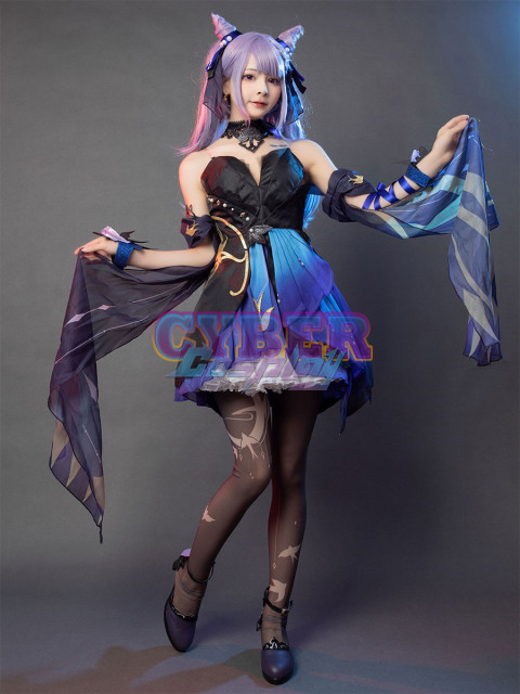 Genshin Impact Keqing Opulent Splendor Skin Cosplay Costume C00909