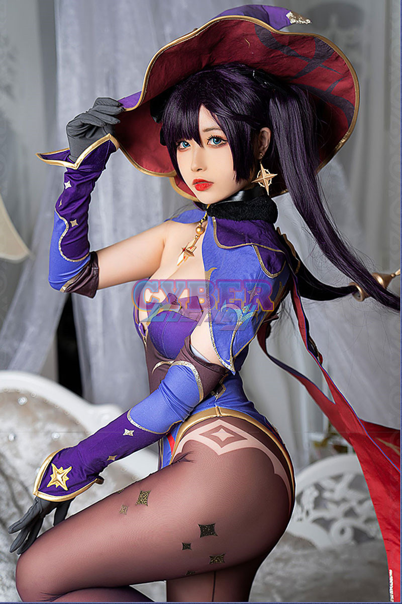 Genshin Impact Mona Cosplay Costume Upgraded Version C02890
