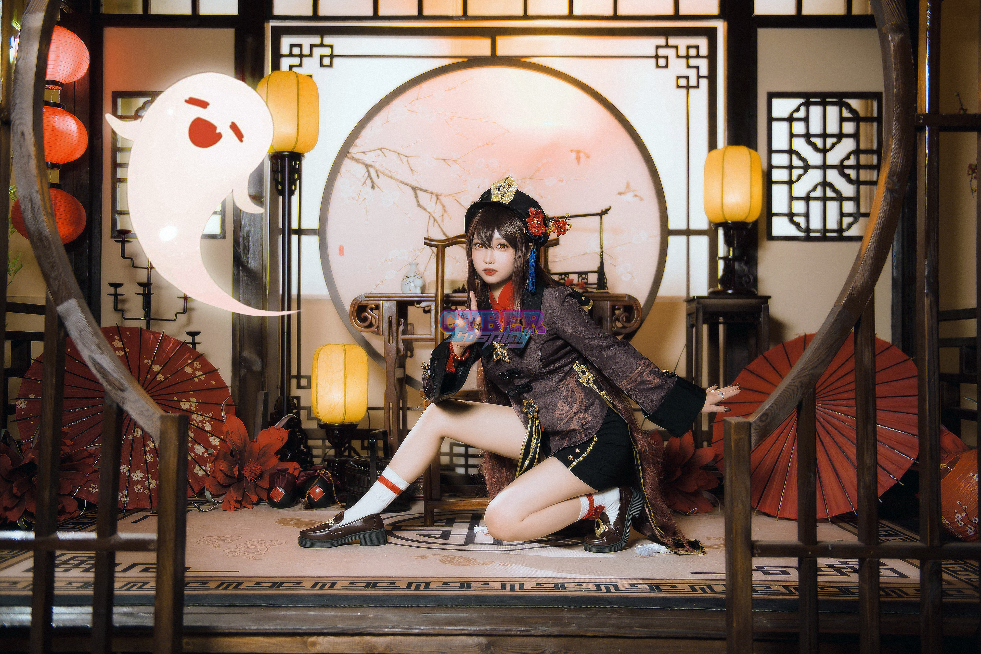Game Genshin Impact Hu Tao Cosplay Costume Jacquard Version C02934