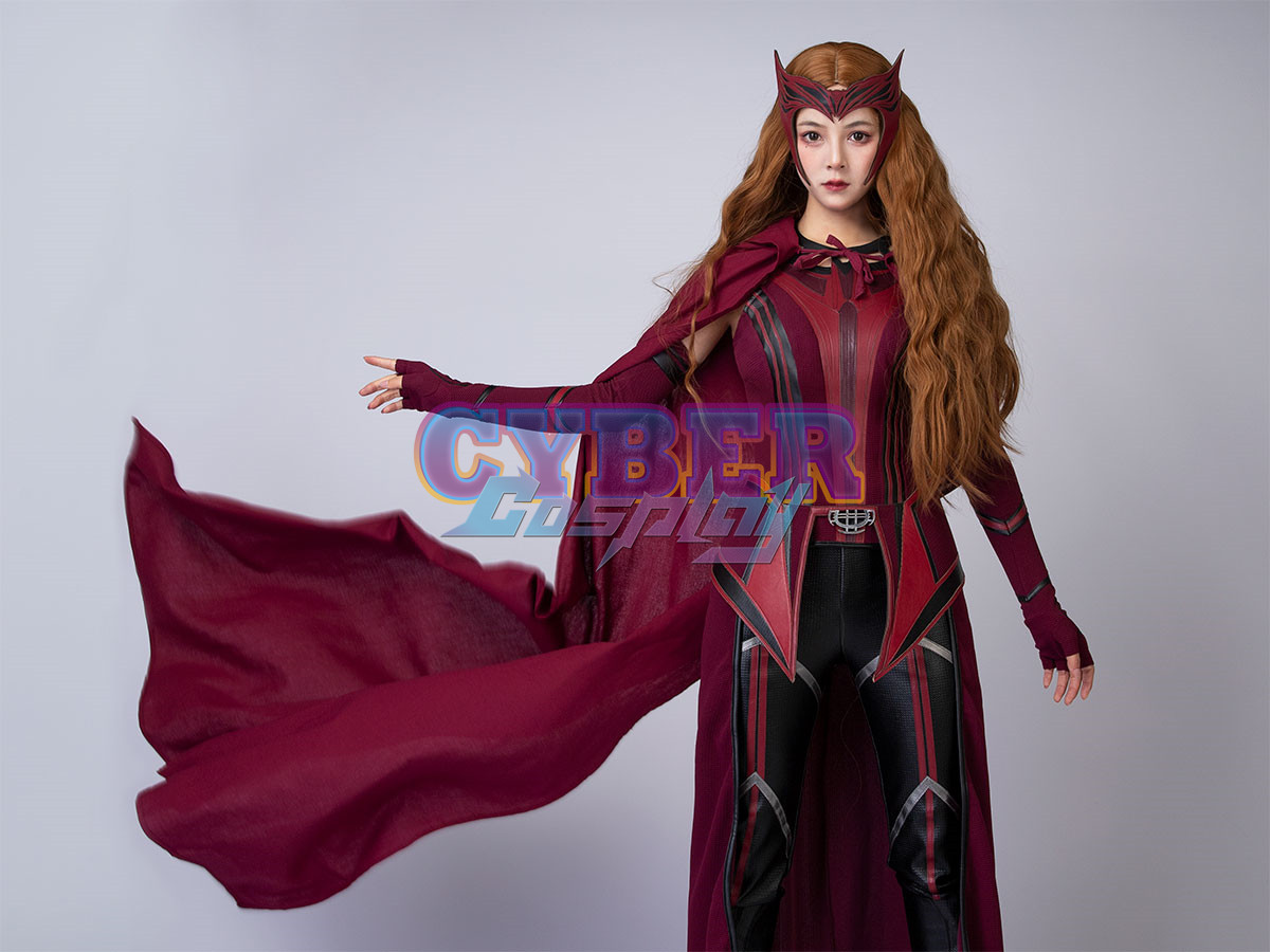 New Show Wanda Vision Scarlet Witch Wanda Finale Cosplay Costume C00296 Knit Version