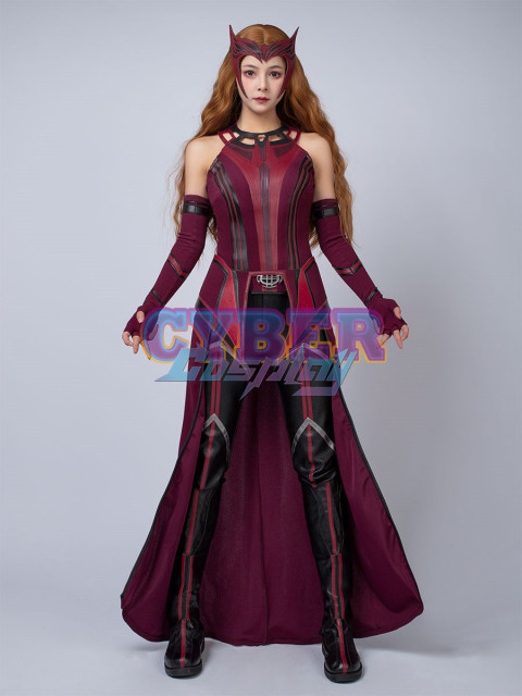 New Show Wanda Vision Scarlet Witch Wanda Finale Cosplay Costume C00296 Knit Version