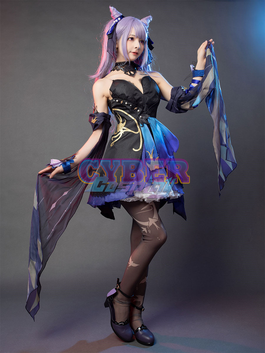 Genshin Impact Keqing Opulent Splendor Skin Cosplay Costume C00909