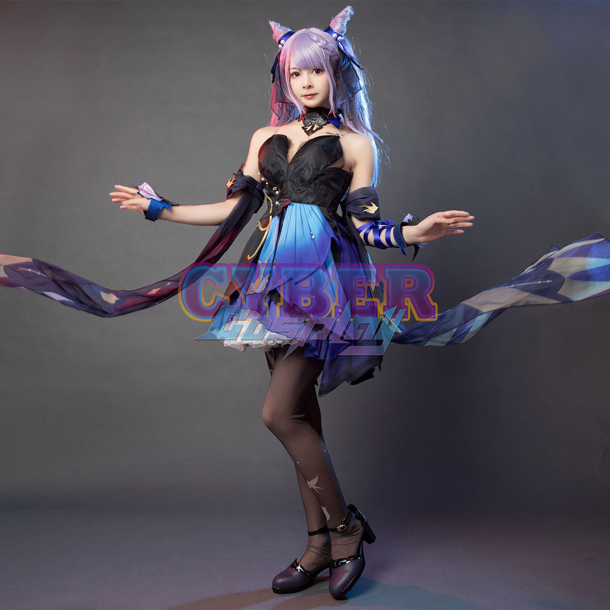 Genshin Impact Keqing Opulent Splendor Skin Cosplay Costume C00909
