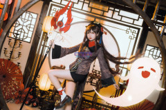 Game Genshin Impact Hu Tao Cosplay Costume Jacquard Version C02934