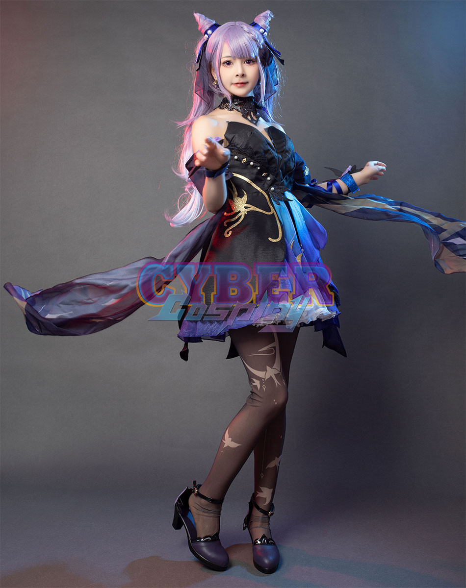 Genshin Impact Keqing Opulent Splendor Skin Cosplay Costume C00909