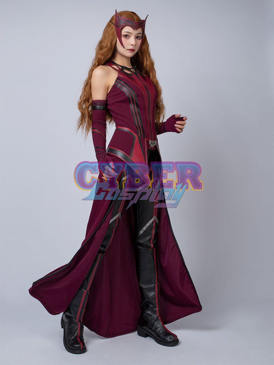 New Show Wanda Vision Scarlet Witch Wanda Finale Cosplay Costume C00296 Knit Version