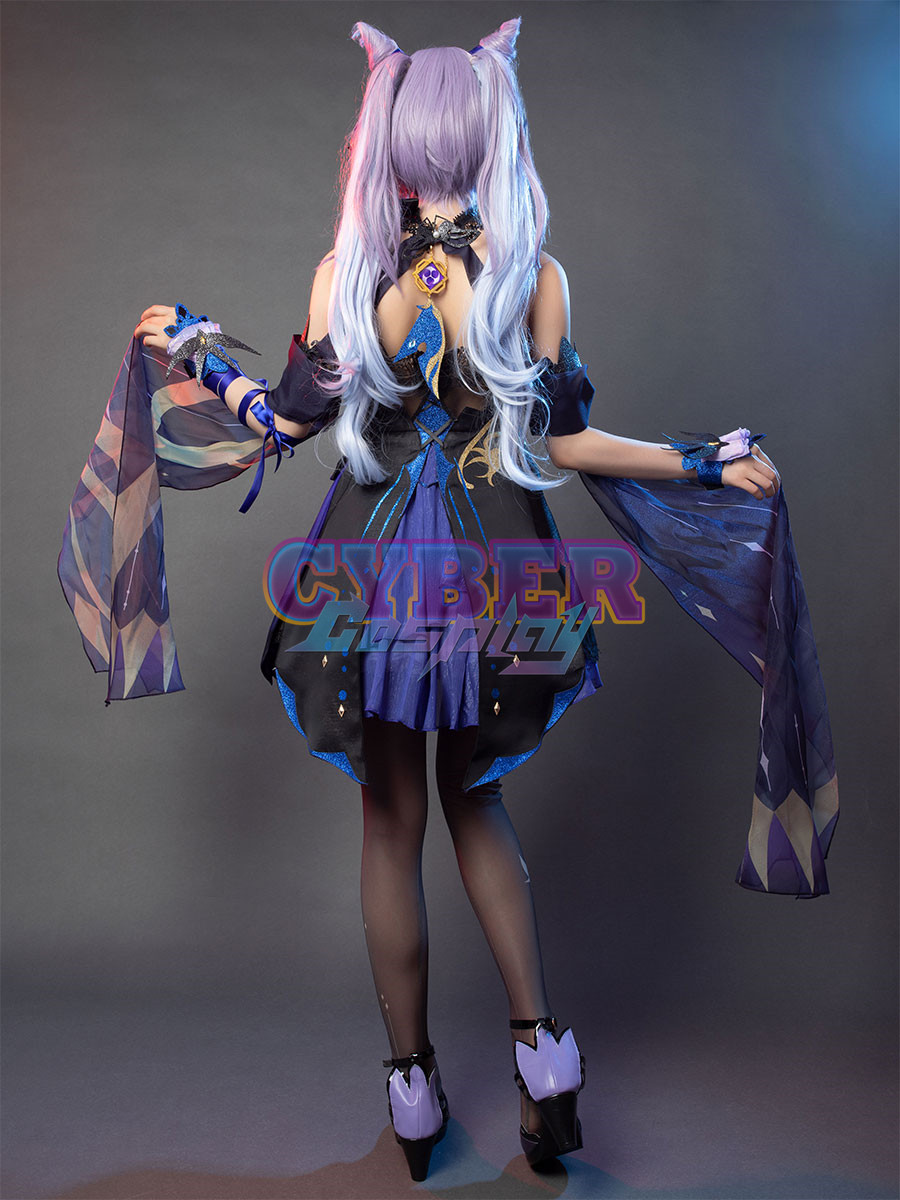 Genshin Impact Keqing Opulent Splendor Skin Cosplay Costume C00909