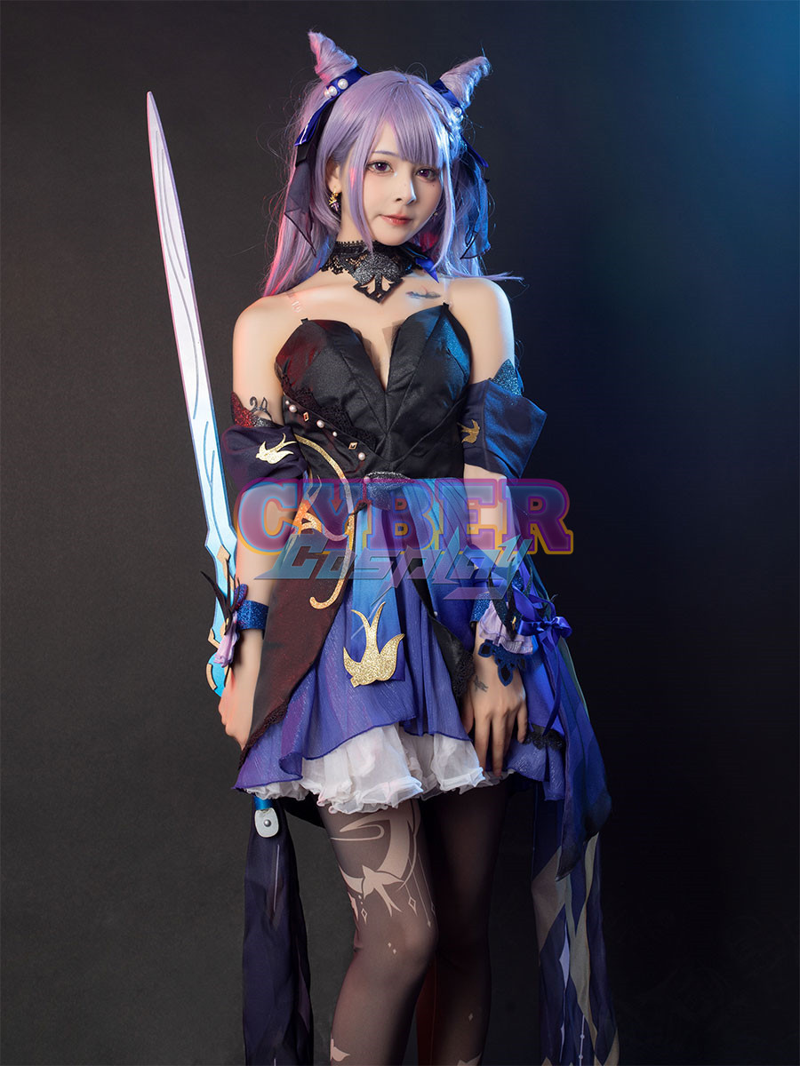 Genshin Impact Keqing Opulent Splendor Skin Cosplay Costume C00909