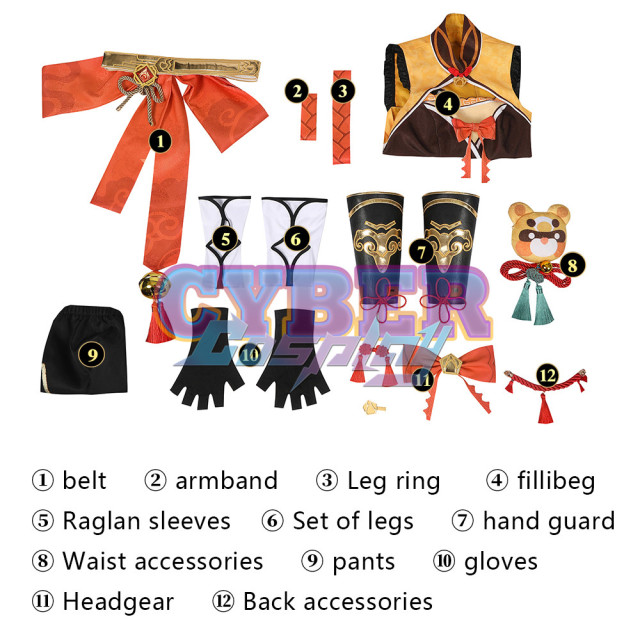 Genshin Impact Xiangling Cosplay Costume C02809