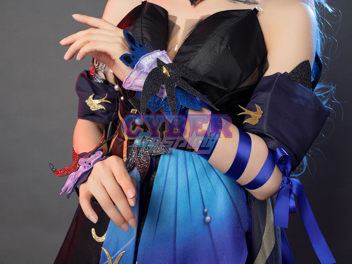 Genshin Impact Keqing Opulent Splendor Skin Cosplay Costume C00909