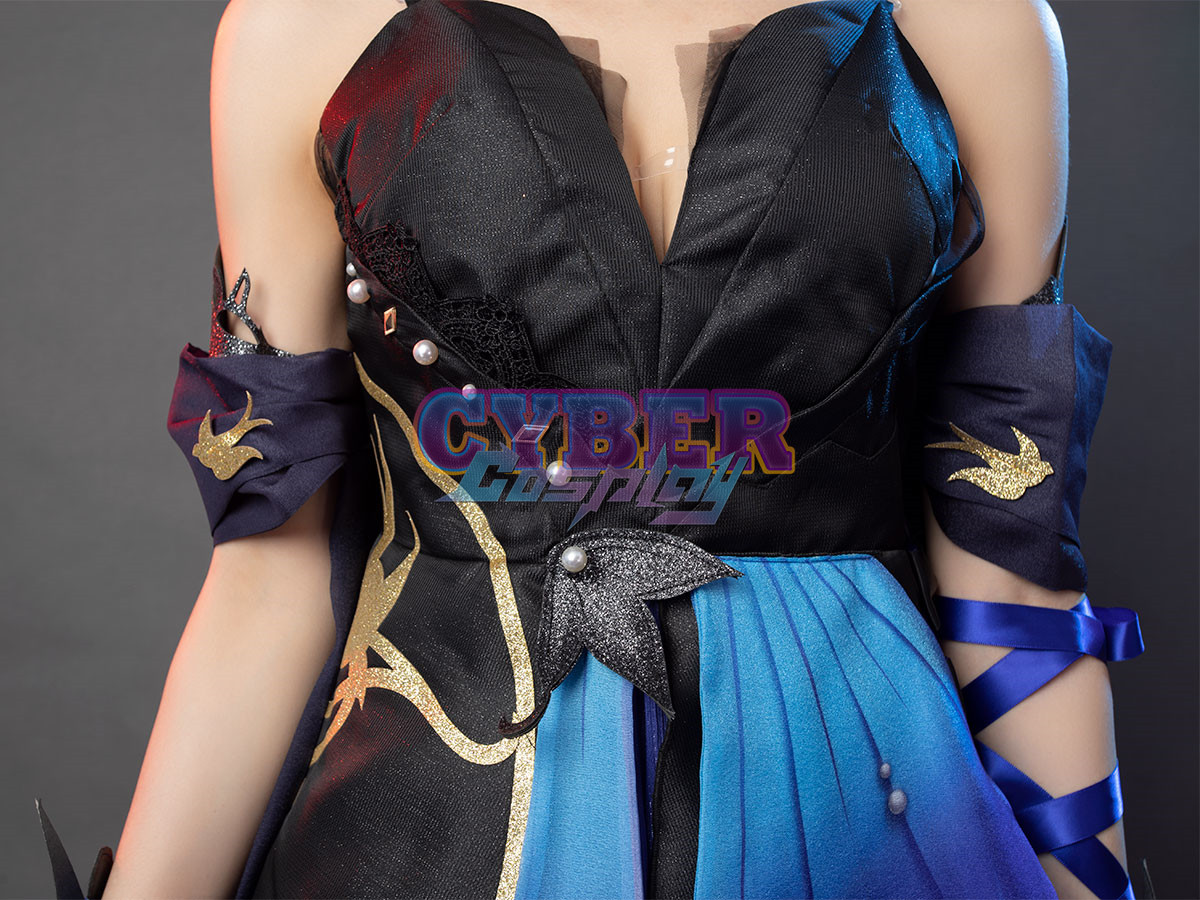 Genshin Impact Keqing Opulent Splendor Skin Cosplay Costume C00909