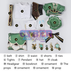 Genshin Impact - Venti Cosplay Costume Jacquard Version C00442