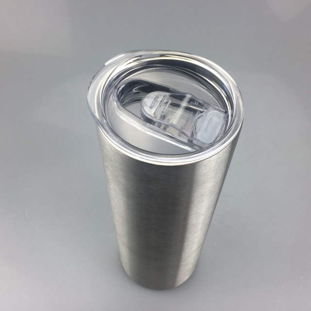 Stainless silver straight skinny tumbler 20 30oz