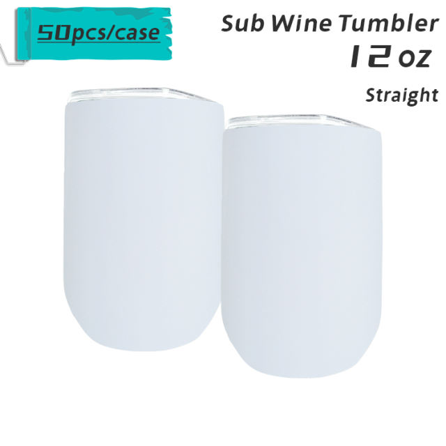US warehouse 12oz straight wine sublimation tumbler