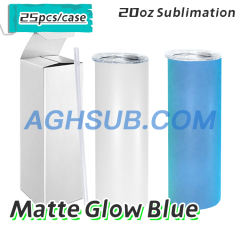 US warehouse 20oz sublimation glow in dark straight tumbler