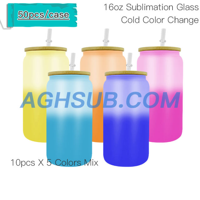 【SOLD-OUT】16oz glass jar cold color change sublimation blanks