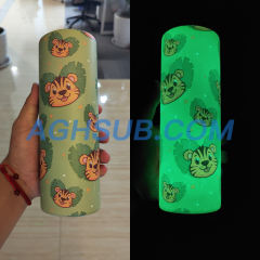 US warehouse 20oz sublimation glow in dark straight tumbler
