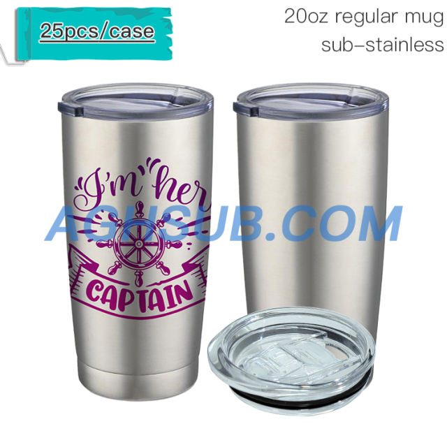 【SOLD-OUT】Sublimation stainless silver regular travel mug 20 30 oz