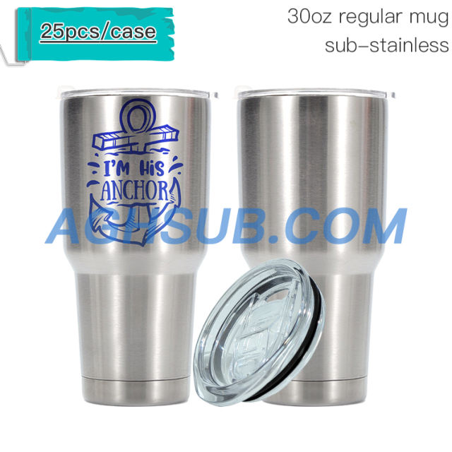 【SOLD-OUT】Sublimation stainless silver regular travel mug 20 30 oz